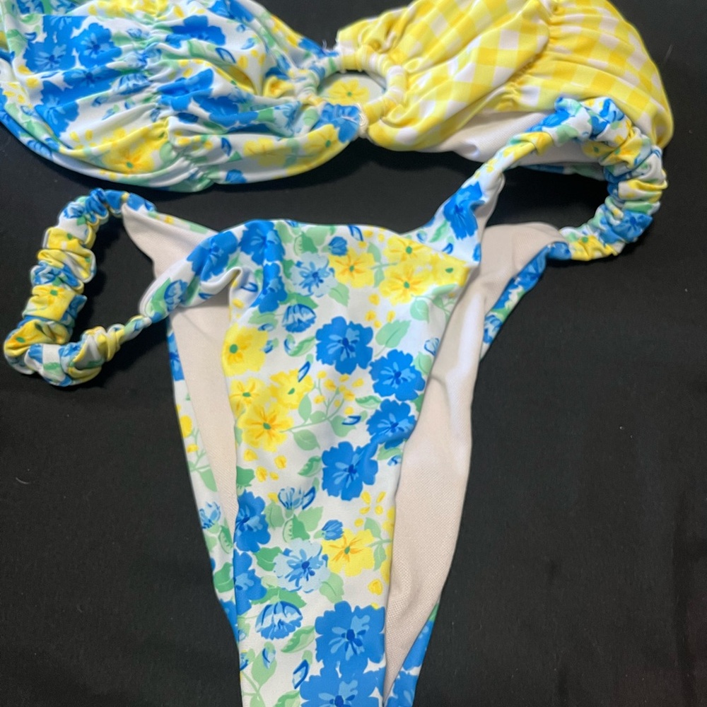 Floral and Gingham Bikini